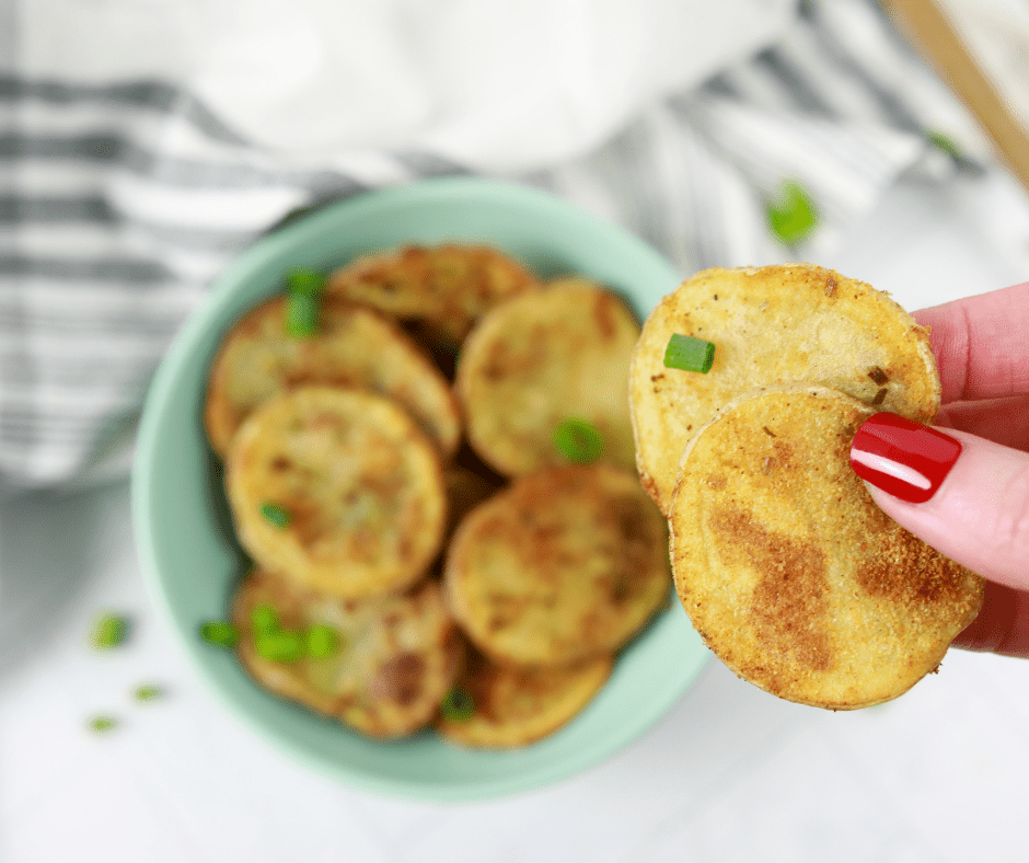 Air Fryer Sour Cream and Onion Potato Chips