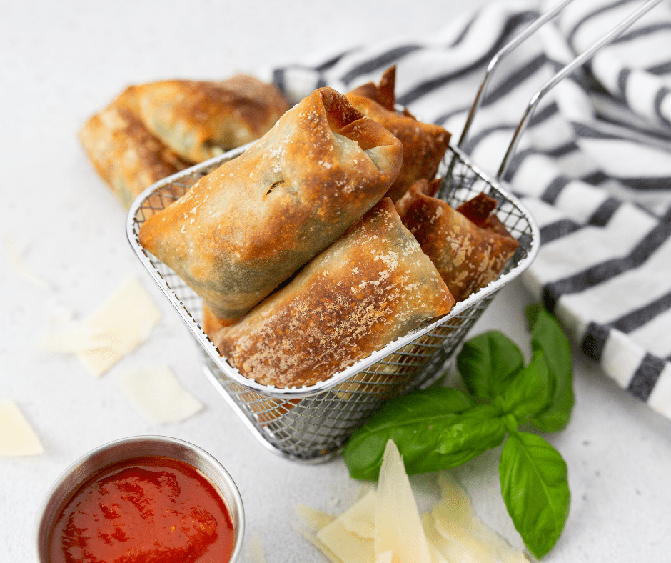 Air Fryer Spinach Mozzarella Sticks