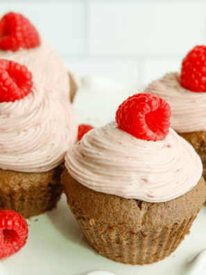 Air Fryer Chocolate Raspberry Cupcakes