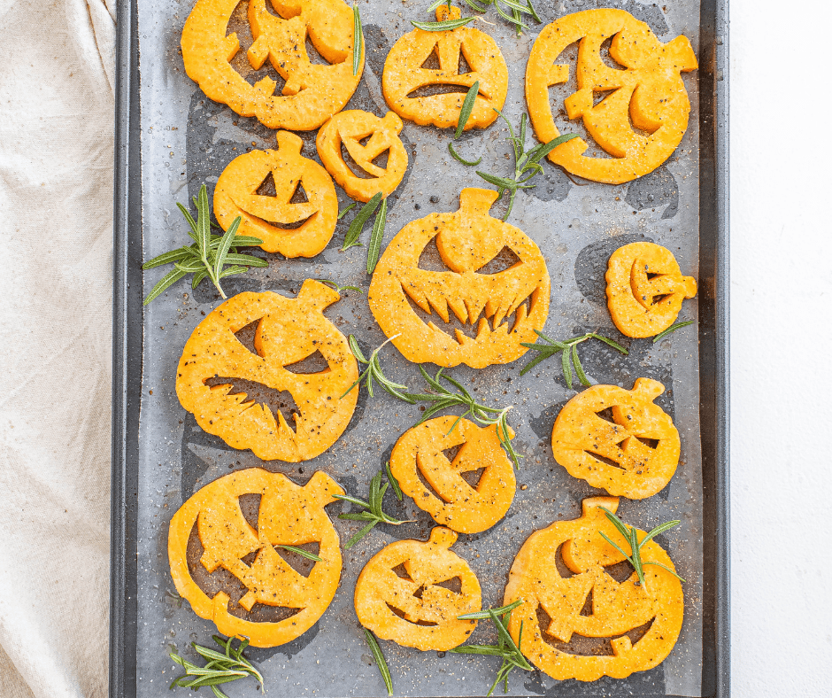 Air Fryer Roasted Sweet Potato Jack-O-Lanterns
