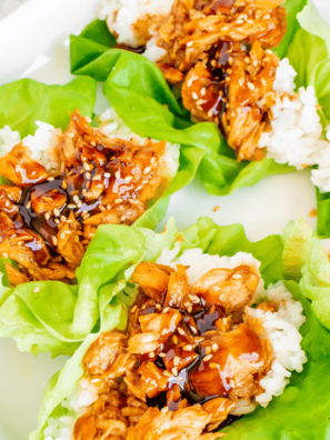 Air Fryer Salmon Teriyaki Lettuce Cups