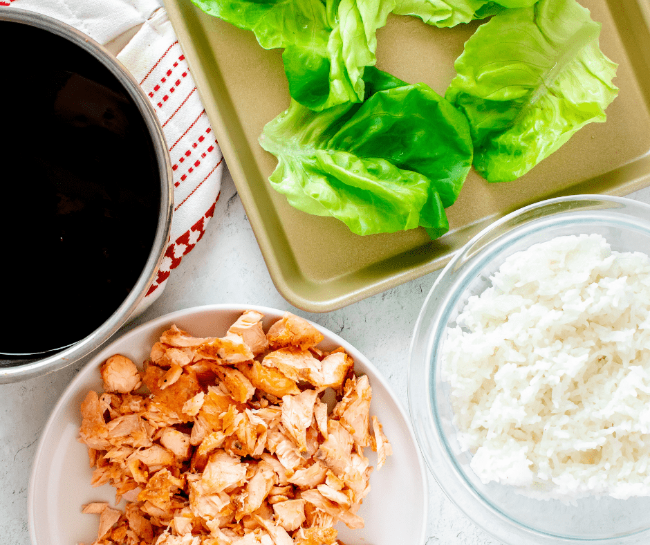 Air Fryer Salmon Teriyaki Lettuce Cups