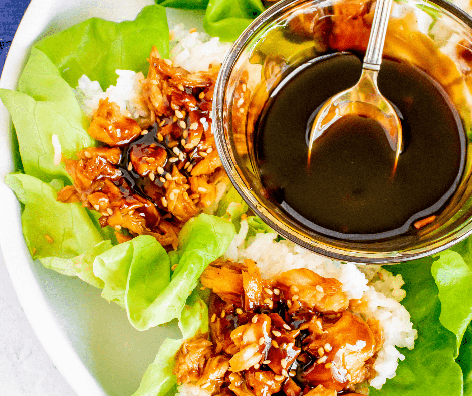 Air Fryer Salmon Teriyaki Lettuce Cups
