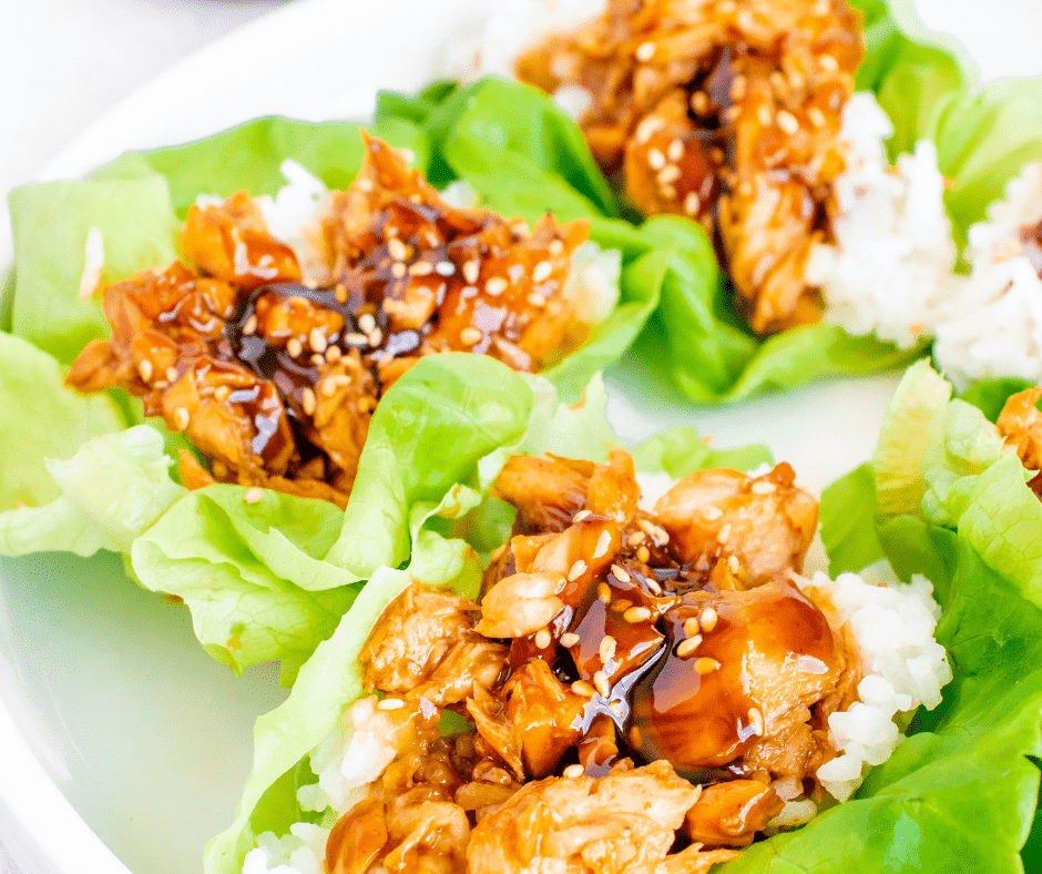 Air Fryer Salmon Teriyaki Lettuce Cups