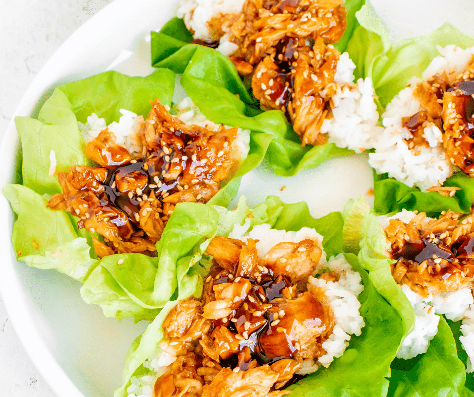 Air Fryer Salmon Teriyaki Lettuce Cups