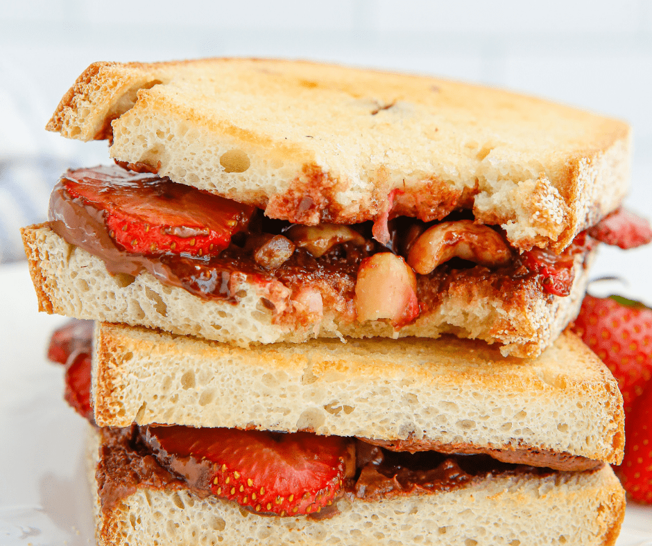 Air Fryer Strawberry Macadamia Panini