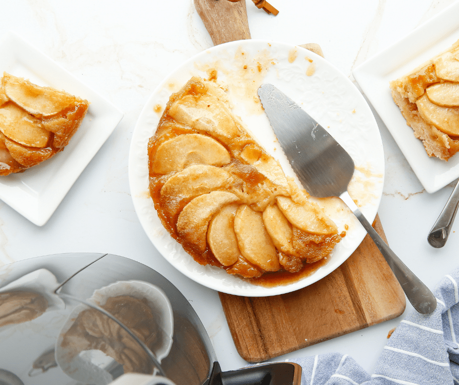 Air Fryer Upside Down Caramel Apple Cake