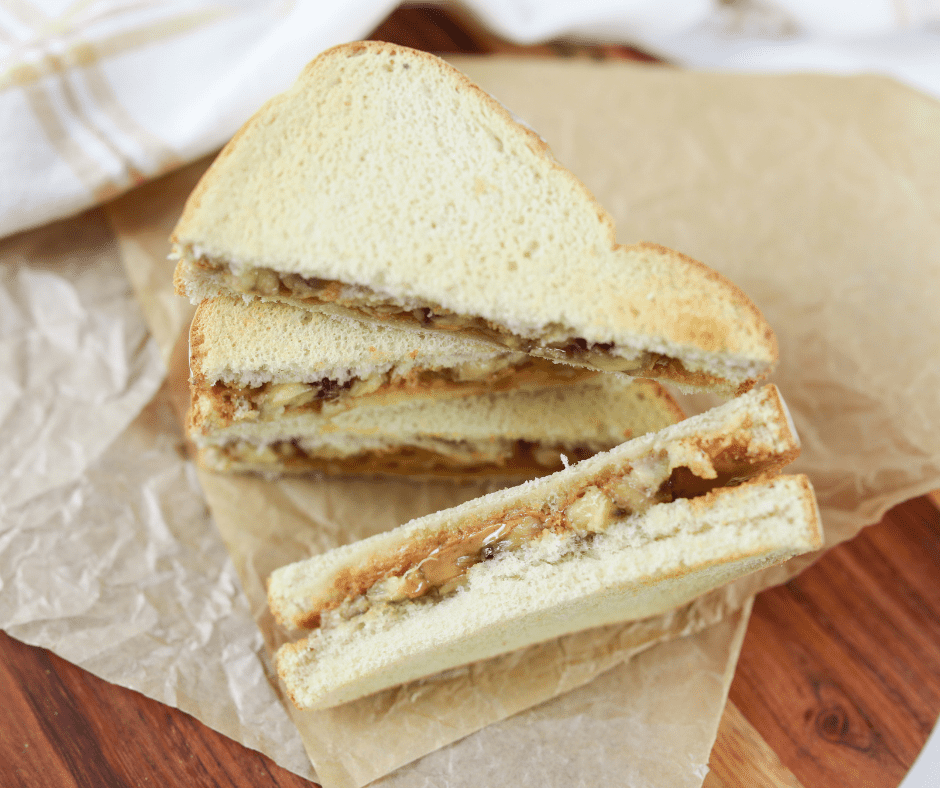 Air Fryer Peanut Butter Banana Sandwich