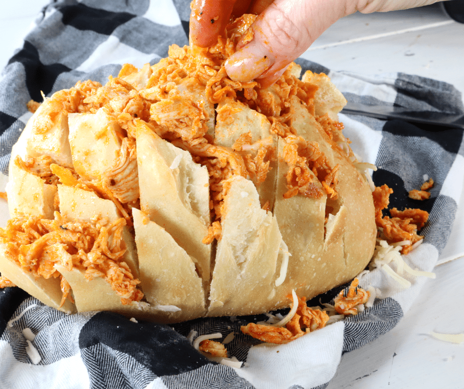 Air Fryer Buffalo Chicken Pull-Apart Bread