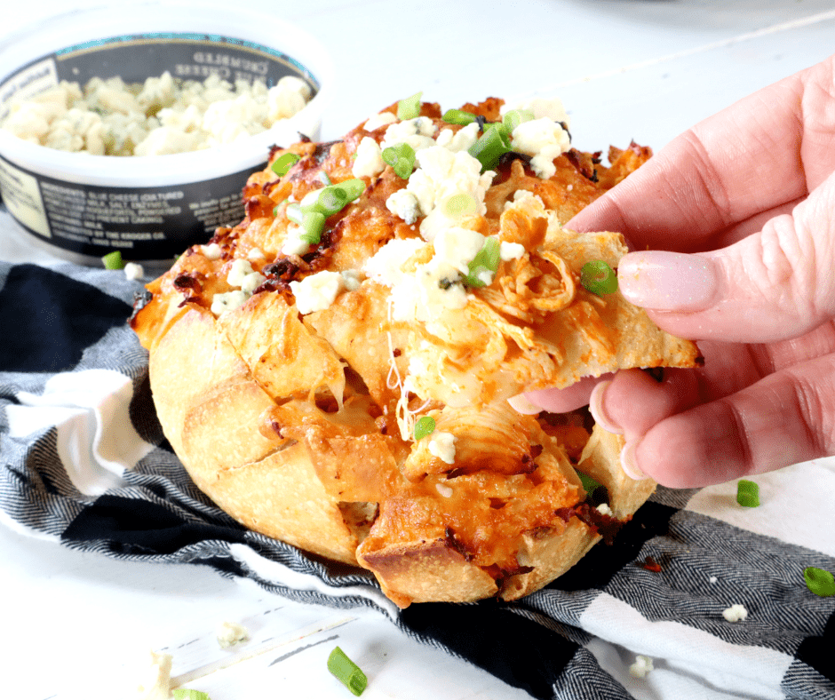 Air Fryer Buffalo Chicken Pull-Apart Bread