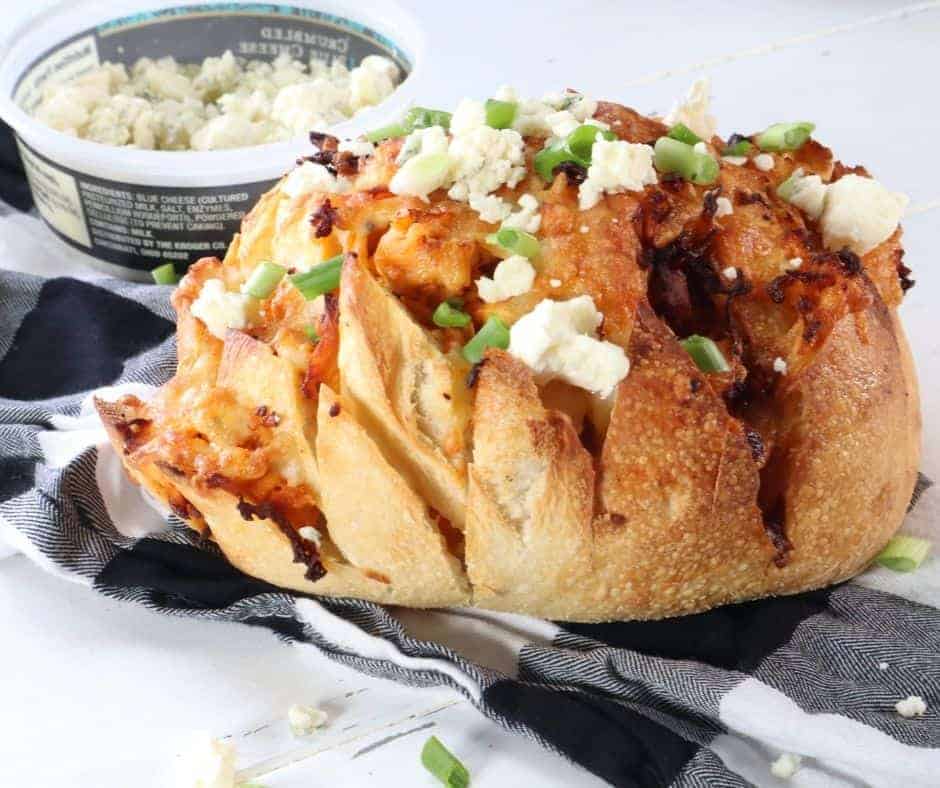 Air Fryer Buffalo Chicken Pull-Apart Bread