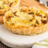 Air Fryer Caramelized Leeks and Artichoke Quiche