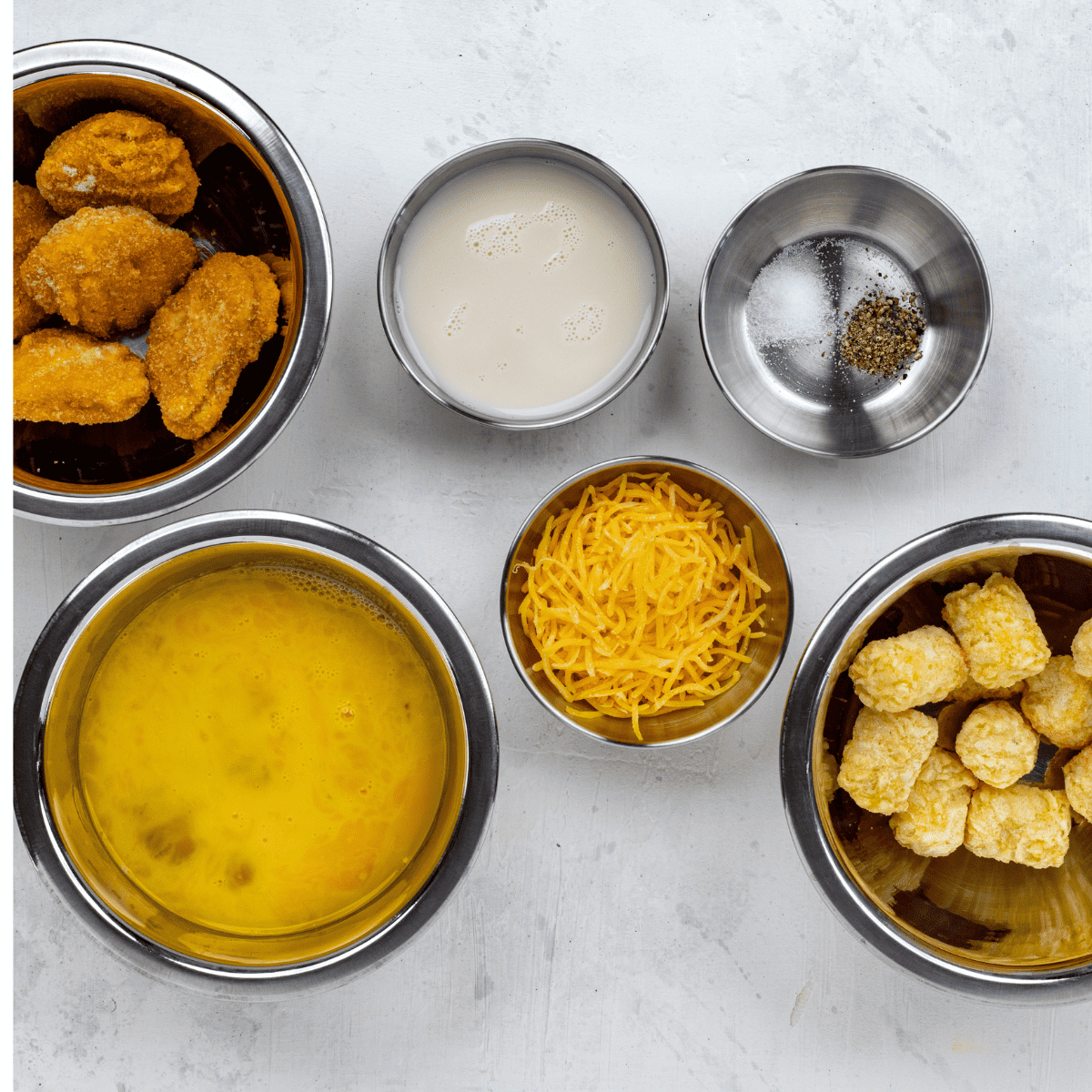 Ingredients Needed For Chick Fil A Breakfast Bowl Recipe on kitchen table.