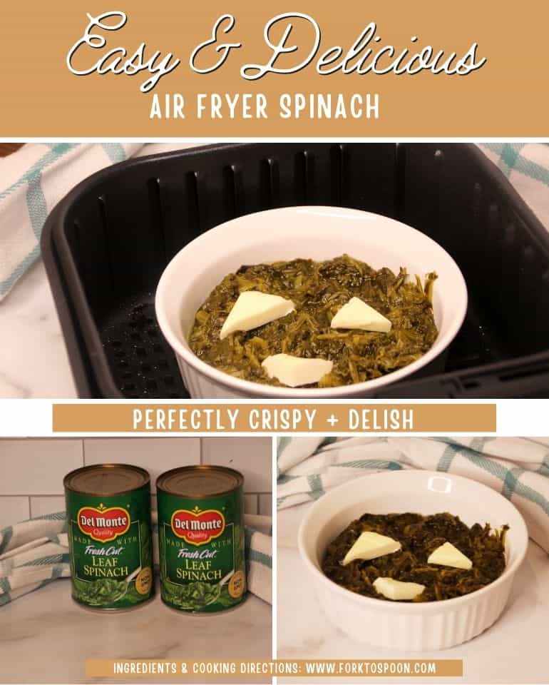 Air Fryer Canned Spinach