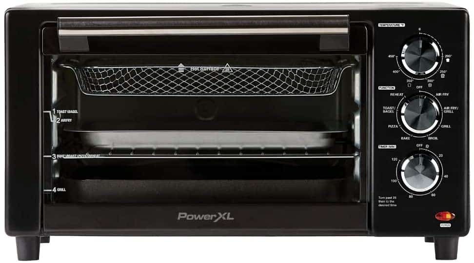 PowerXL Air Fryer Grill 8 in 1 Roast, Bake, Rotisserie, Electric Indoor Grill (Black Deluxe)