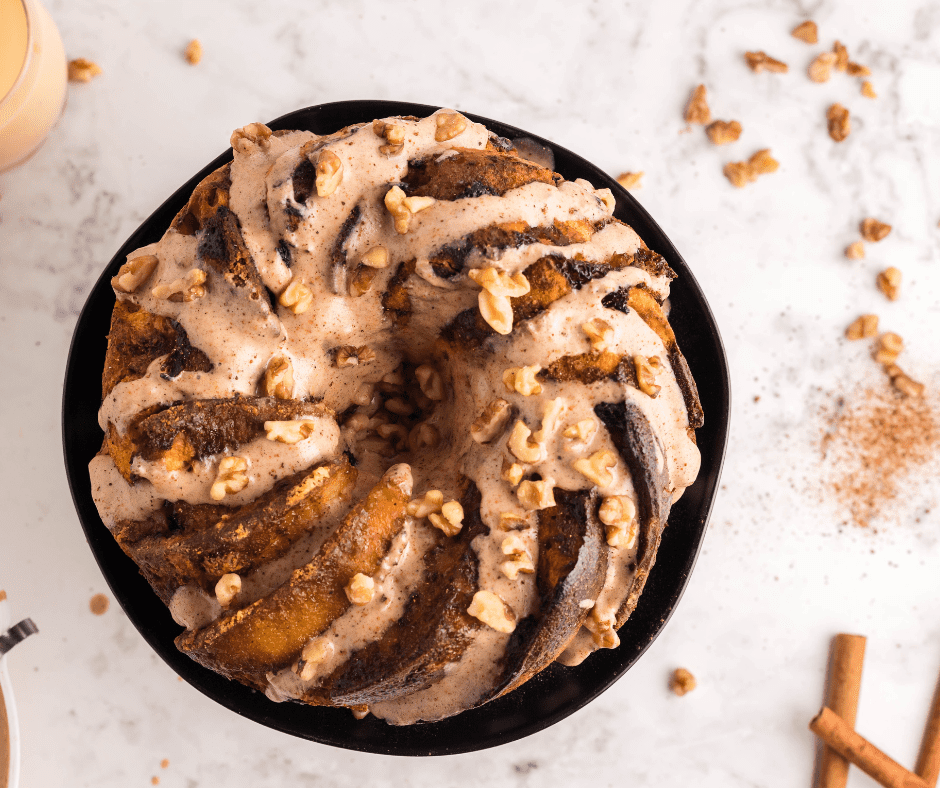 Air Fryer Eggnog Cinnamon Monkey Bread