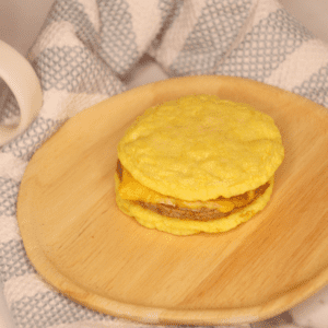 Air Fryer Eggwich Breadless Breakfast Sandwich On Plate