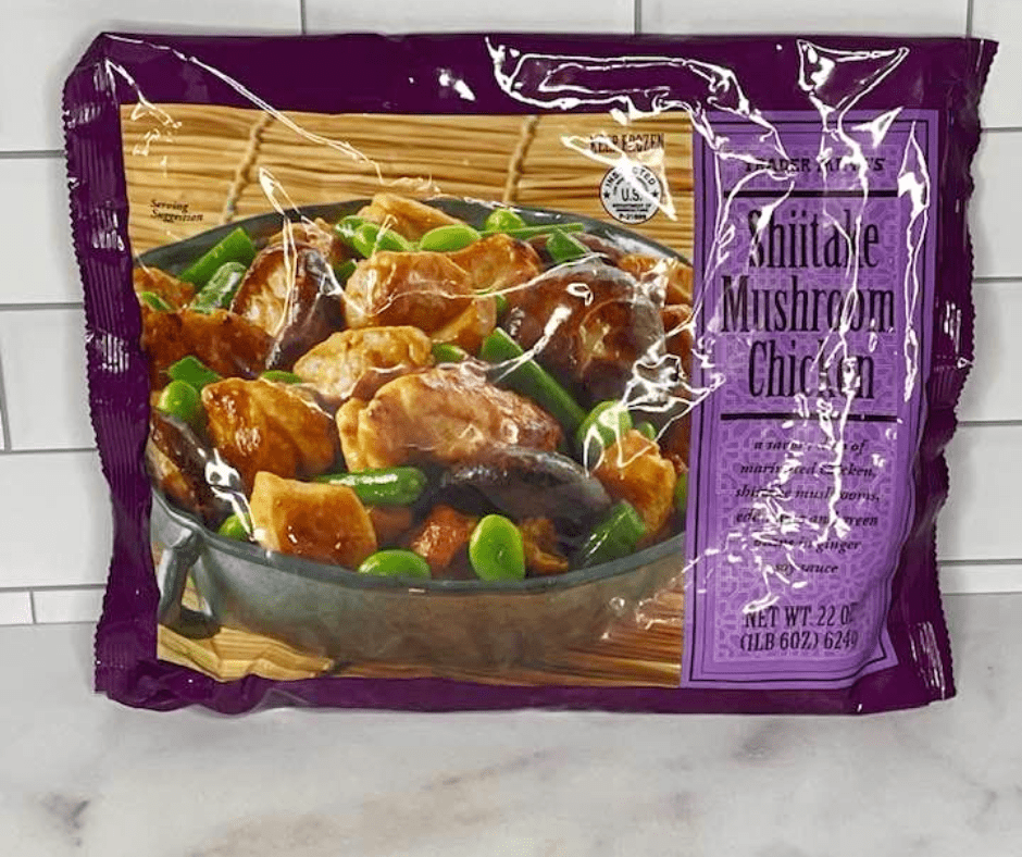 Air Fryer Trader Joe's Shiitake Mushroom Chicken ingredients on kitchen table.