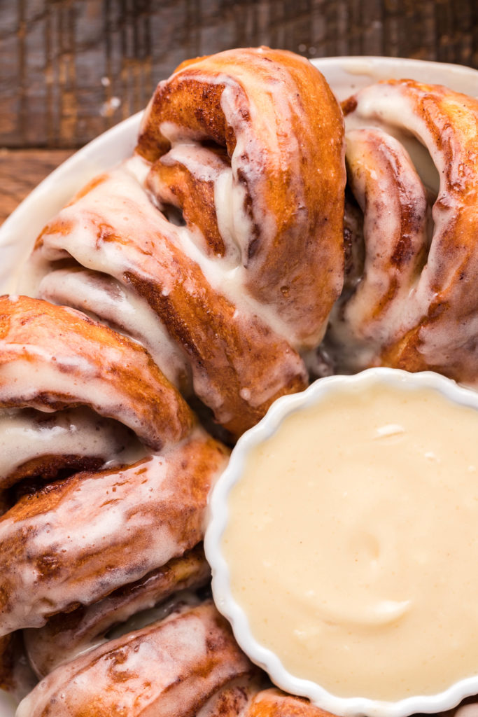 Golden, flaky Air Fryer Cinnamon Roll Braid with cinnamon sugar filling.
