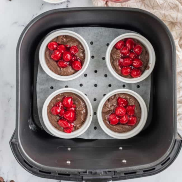 Air Fryer Black Forest Cupcakes