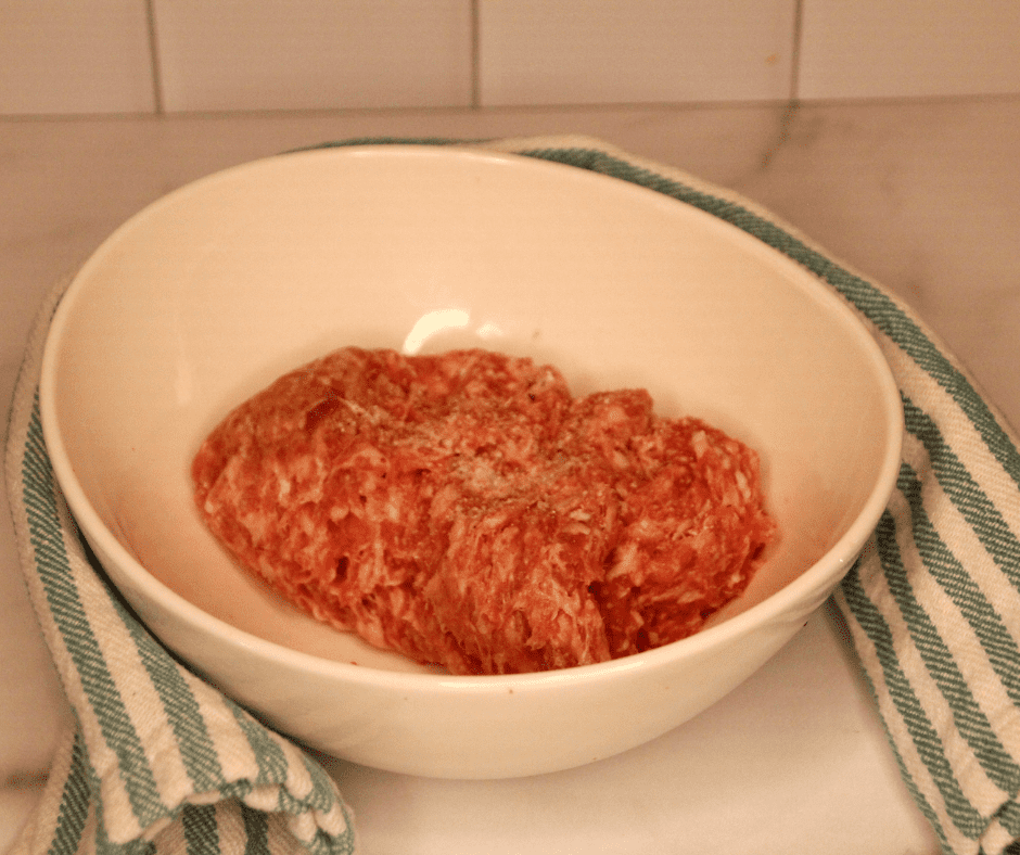 Ingredients needed for copycat jimmy dean sausage recipe on kitchen table.