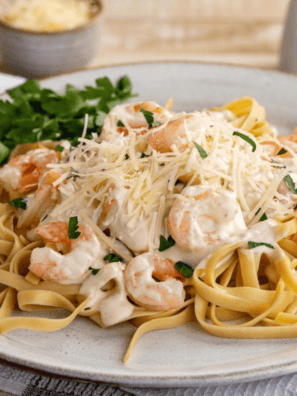 Air Fryer Copycat Olive Garden Shrimp Alfredo