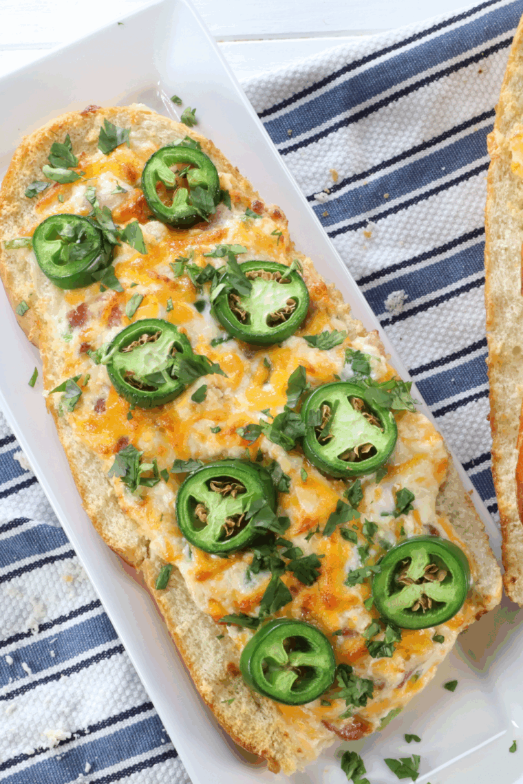 Air Fryer Jalapeño Popper Stuffed Bread with melted cheese and crispy golden crust