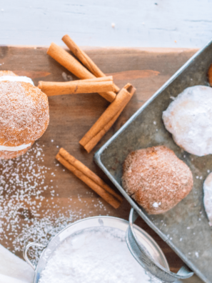 Air Fryer Pumpkin Cheesecake Donut Bites