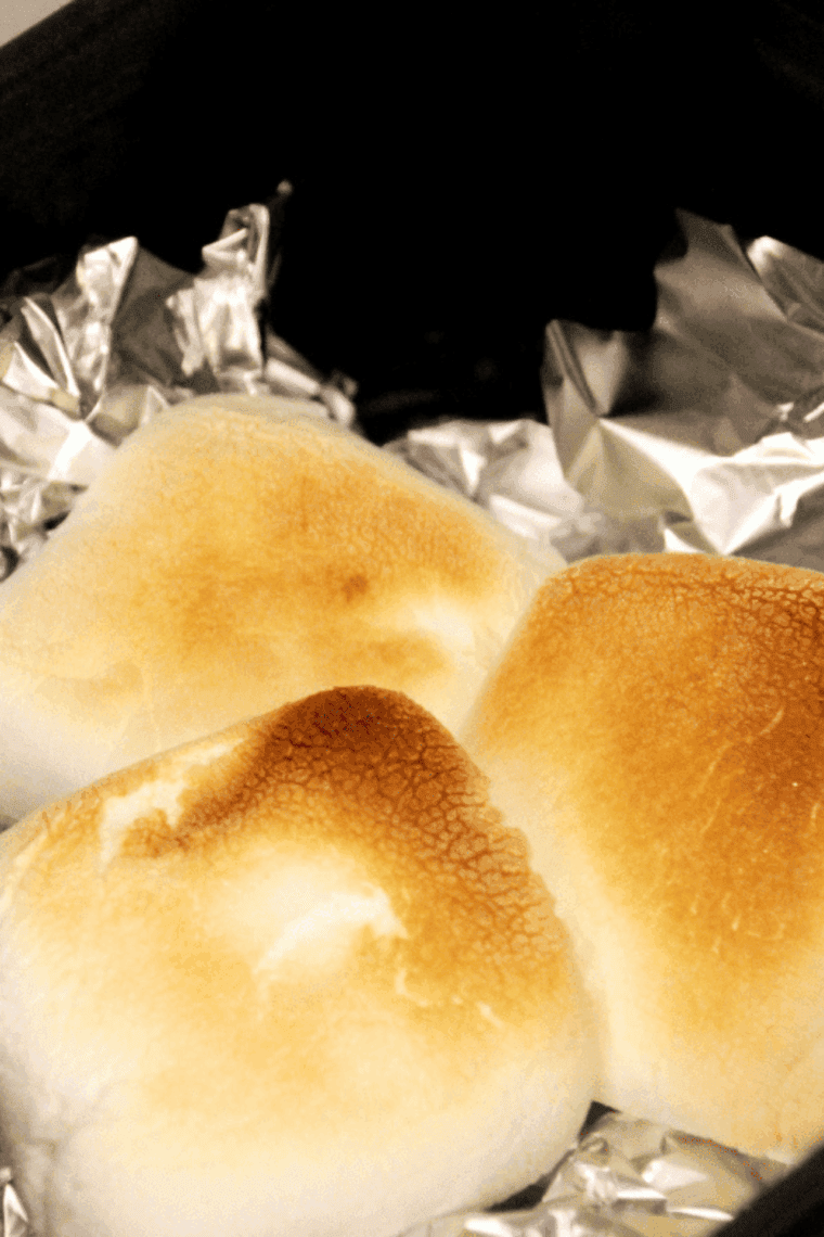 Air Fryer Roasted Marshmallows golden on the outside and soft, gooey on the inside.