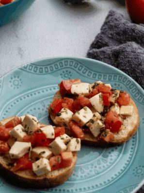 Air Fryer Tomato and Buffalo Mozzarella Bruschetta