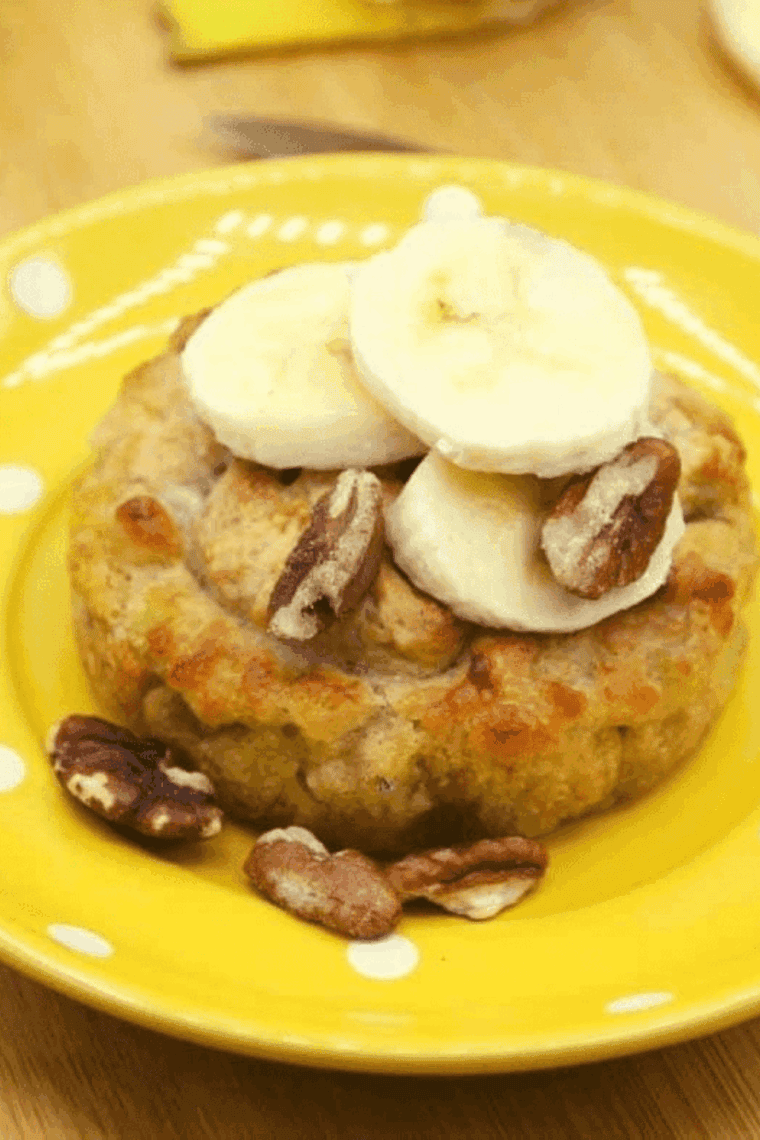 Close up of Air Fryer Weight Watchers Banana Bread Mug bread.