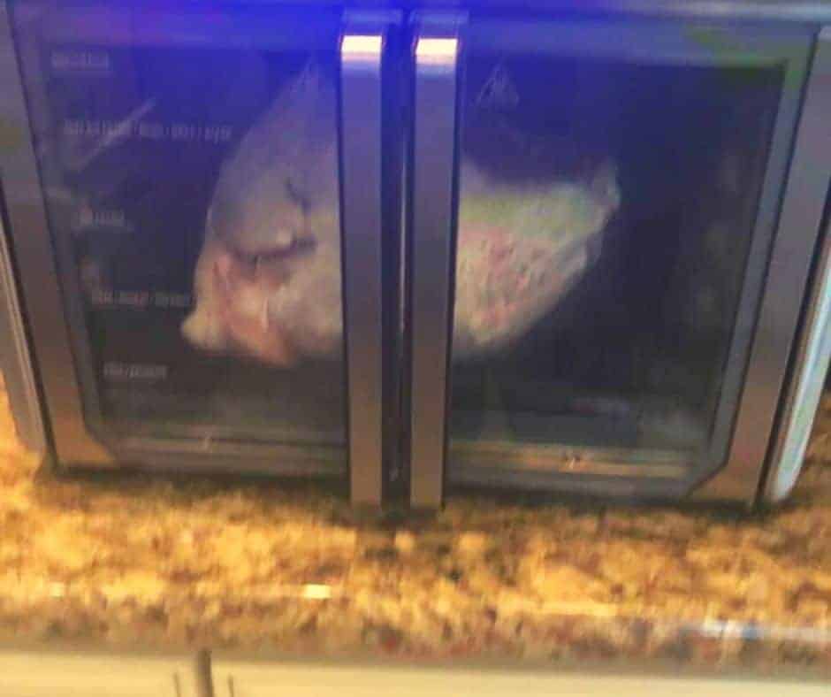 Prepare the Turkey: Thaw the turkey if it's frozen and remove any giblets or neck from the cavity. Pat the turkey dry with paper towels.
Season the Turkey: Rub it inside and out with olive oil, ensuring it's evenly coated. Season the turkey generously with salt, pepper, and herbs and spices. You can also use a marinade or brine at this stage.
Optional Stuffing: If you want to stuff the turkey, prepare your favorite stuffing mix and stuff it into the cavity. Be sure not to overfill, as the stuffing will expand during cooking.
Preheat the Air Fryer to 350°F (180°C) using air fryer mode. Make sure it's large enough to accommodate the turkey with space around it.