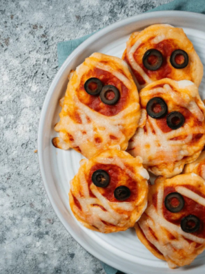 Easy Air Fryer Mummy Pizza (Halloween Recipe for Kids