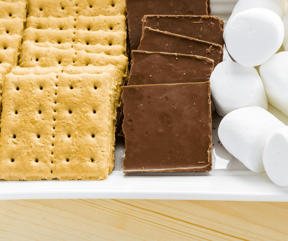 Ingredients needed for Air Fryer Smores Hand Pies on table.