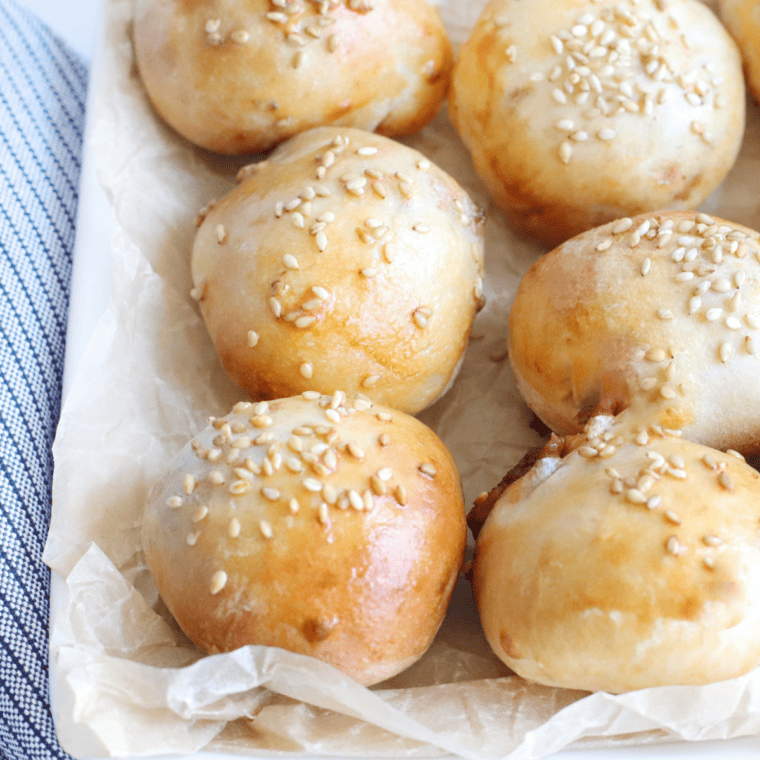 Golden and crispy Air Fryer Sloppy Joe Bites, filled with savory ground beef and topped with sesame seeds, served as a perfect appetizer or snack.