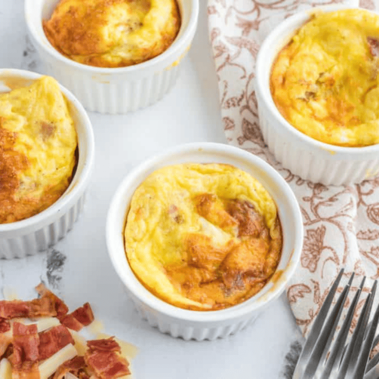 Starbucks copycat air fryer egg bites with a fluffy and creamy texture, perfect for a quick and delicious breakfast.