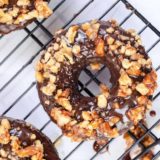AIR FRYER BROWNIE DONUTS WITH CHOCOLATE & NUT TOPPINGS