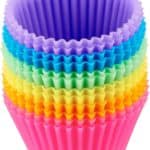 Amazon Basics Reusable Silicone Baking Cups, Muffin Liners - Pack of 12, Multicolor