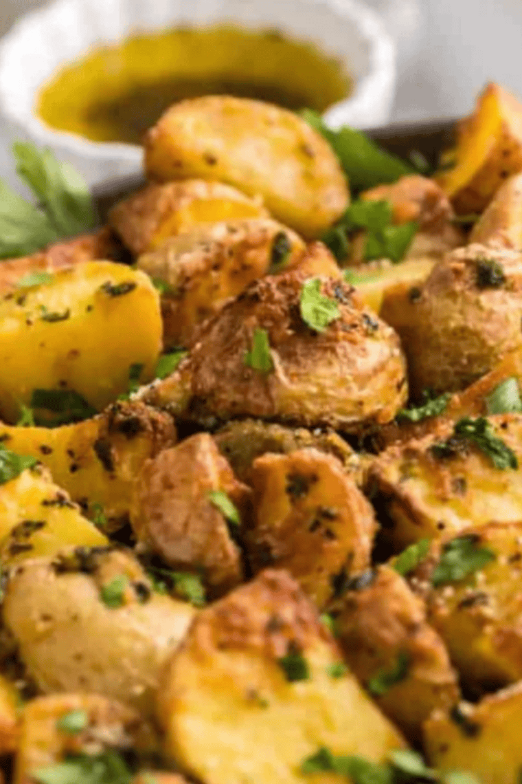 These Air Fryer Greek Lemon Potatoes are golden and crunchy outside, soft and creamy inside, and packed with bright lemon and herbs. Best of all, they come together in about 30 minutes with no oven required.