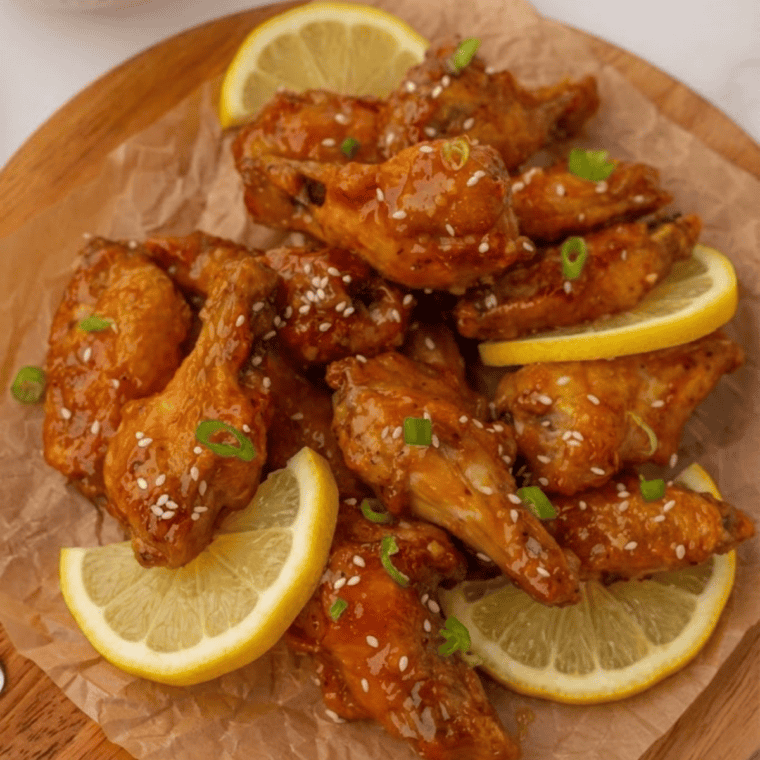 Crispy lemon pepper wings tossed in melted butter and seasoning, finished with fresh lemon zest
