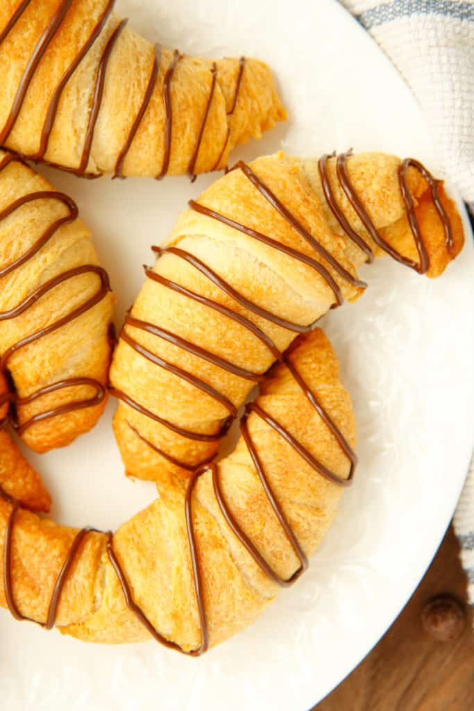 Air fryer peanut butter chocolate crescent rolls