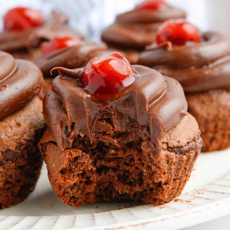 Air Fryer Chocolate Cherry Cupcakes