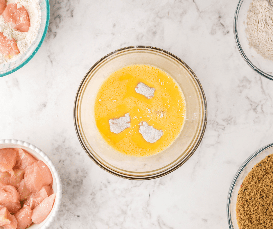 "Step-by-step ingredients for making Panda Express Orange Chicken in the air fryer"