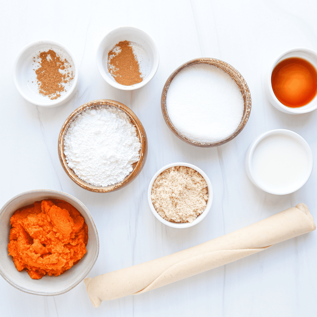 Air Fryer Pumpkin Pie Pop Tarts Ingredients on table.