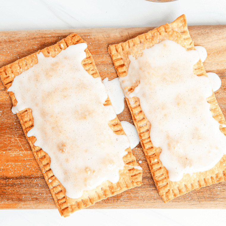 "Close-up of freshly baked Air Fryer Pumpkin Pie Pop-Tarts."