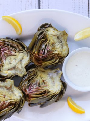 Air Fryer Roasted Artichokes