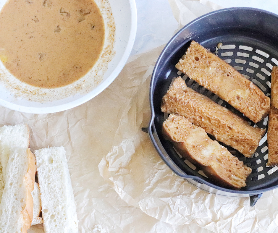 Step Three: Dredge The Bread Keto Air Fryer French Toast Sticks