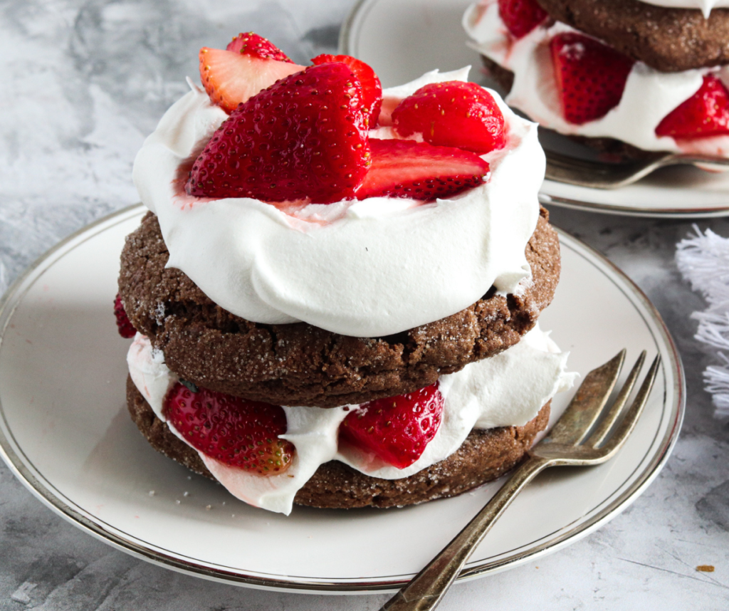 Air Fryer Chocolate Strawberry Shortcakes