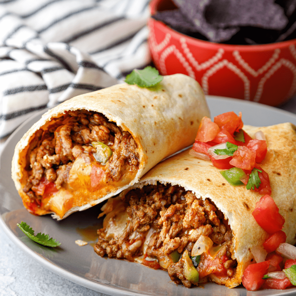 Air Fryer Taco Bell Meximelt with juicy beef and melted cheese