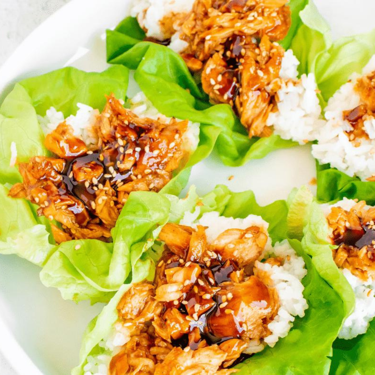 Air Fryer Salmon Teriyaki Lettuce Cups